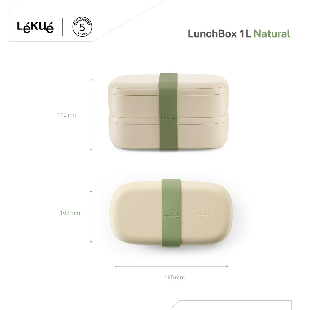 Natural LunchBox, 1 l ¡Tus platos completos, fáciles y cómodos de llevar!