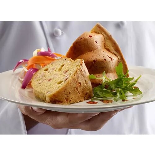 Cake de beicon y queso