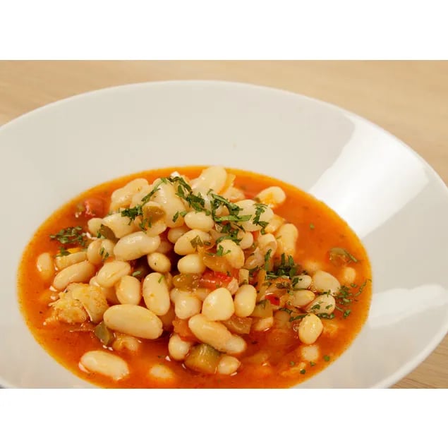 Olla de alubias con bacalao