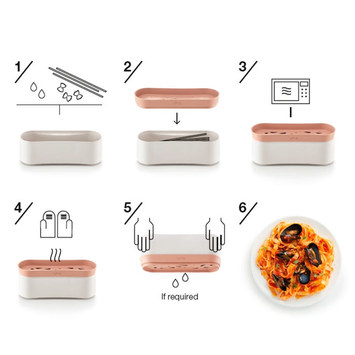  Lekue Cocina rápida para pasta en microondas, tamaño único,  terracota : Todo lo demás