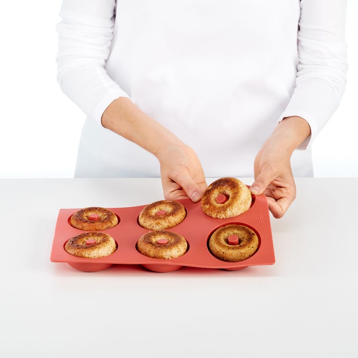 6 moldes individuales de silicona para donuts - Planète Gateau