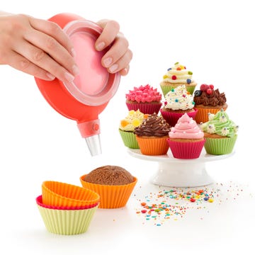 Moldes para magdalenas y cupcakes de silicona - 12 unidades de colores