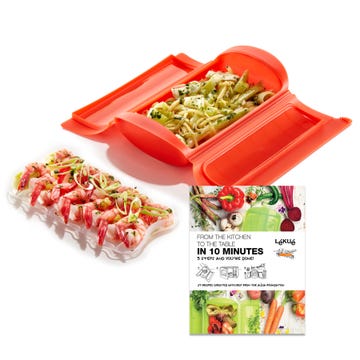 Steam Case with tray with 10 Minute Cookbook, 1-2 Person
