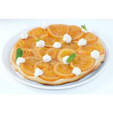 Candied Orange Tarte Tatin with vanilla-flavoured mascarpone