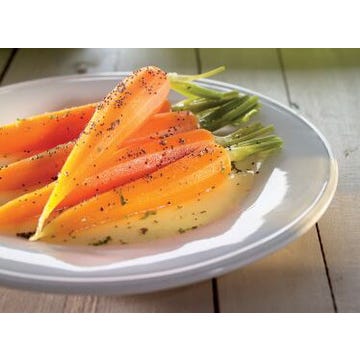 Zanahorias a la naranja, cilantro y semillas de amapola