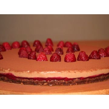 Chocolate mousse and raspberry cake