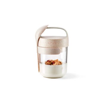 Kefir with homemade oat, nut, date and seed granola