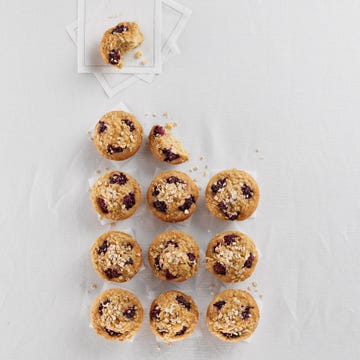 Small oat muffins with blackberries