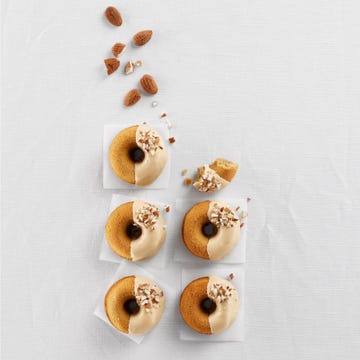 Coffee doughnuts with almonds